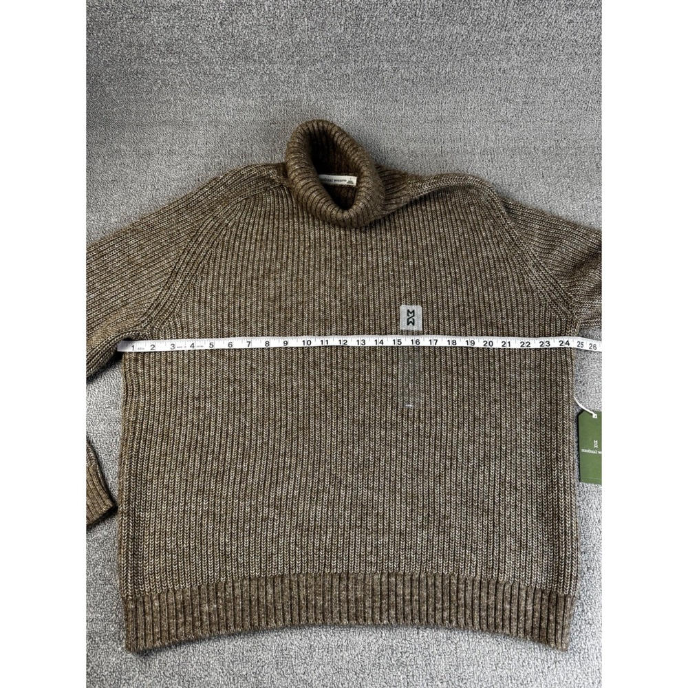 Mutual Weave Sweater Mens Large Brown Ribbed Knit Turtleneck Classic Preppy New - Picture 6 of 9